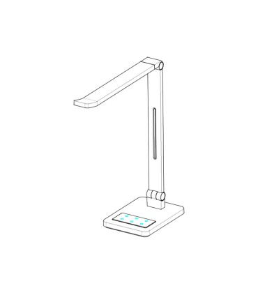 Lampara de oficina q connect sobremesa profesional abs 40 leds 10 w interruptor sensor 3 niveles color negro