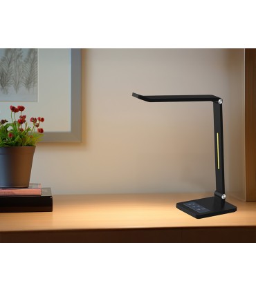 Lampara de oficina q connect sobremesa profesional abs 40 leds 10 w interruptor sensor 3 niveles color negro