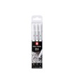 Rotulador roller sakura gelly basic blanco estuche de 3 unidades