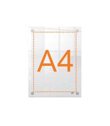 Porta poster nobo acrilico transparente mural din a4 261x24x346 mm