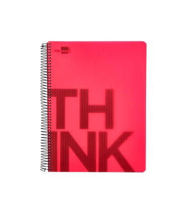 Cuaderno espiral liderpapel a4 micro think tapa plastico 140h 80 gr cuadro 5mm 5 bandas 4 taladros 4