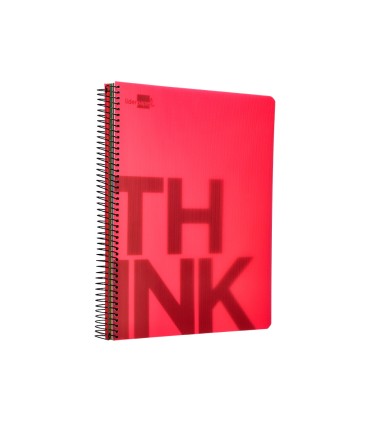 Cuaderno espiral liderpapel a4 micro think tapa plastico 140h 80 gr cuadro 5mm 5 bandas 4 taladros 4