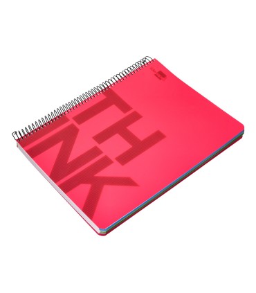 Cuaderno espiral liderpapel a4 micro think tapa plastico 140h 80 gr cuadro 5mm 5 bandas 4 taladros 4
