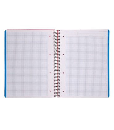 Cuaderno espiral liderpapel a4 micro think tapa plastico 140h 80 gr cuadro 5mm 5 bandas 4 taladros 4