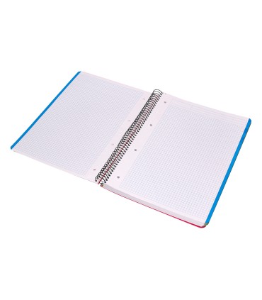 Cuaderno espiral liderpapel a4 micro think tapa plastico 140h 80 gr cuadro 5mm 5 bandas 4 taladros 4