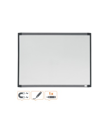 Pizarra blanca nobo magnetica marco dos tonos color 585x430 mm