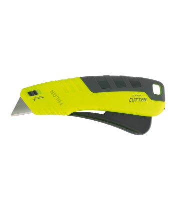 Cuter milan metalico ancho retractil de seguridad acid amarillo