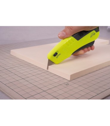 Cuter milan metalico ancho retractil de seguridad acid amarillo