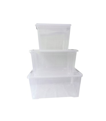 Caja de almacenaje archivo 2000 polipropileno apilable y encajable con tapa 10 litros transparente 280x400x130 mm