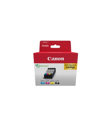 Ink jet canon cli 571 pixma mg6852 ts6050 ts8050 multipack de 4 unidades negro amarillo cian magenta