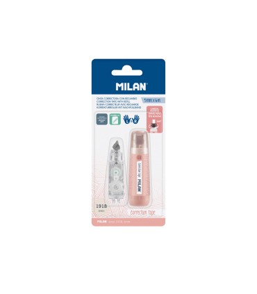 Cinta correctora milan 5 mm x 6 m coleccion 430 since 1918 rosa blister de 1 unidad 1 recambio