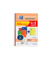 Cuaderno espiral oxford tapa extradura folio 80 hojas 90 gr cuadro 4 mm colores vivos pack de 4+1 unidades