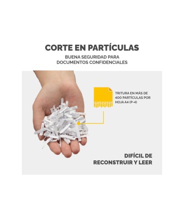 Destructora de documentos fellowes lx25 capacidad 6h seguridad p4 destruye grapas clips y tarjetas