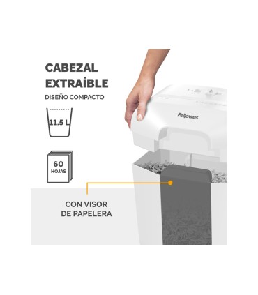 Destructora de documentos fellowes lx25 capacidad 6h seguridad p4 destruye grapas clips y tarjetas