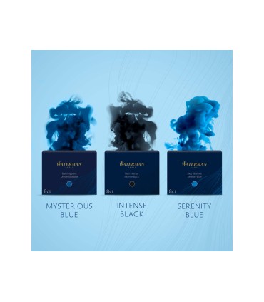 Tinta estilografica waterman standard azul negro caja de 8 cartuchos
