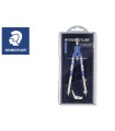 Compas staedtler micrometrico con ajuste rueda central sin alargadera con adaptador y tubo de minas