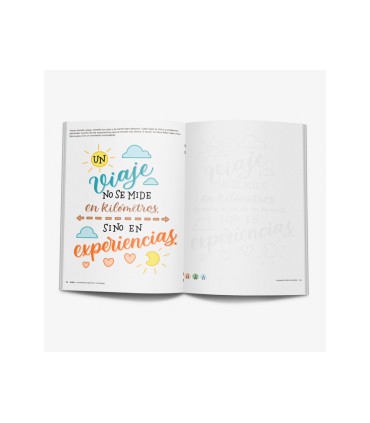 Cuaderno rubio lettering caligrafia creativa viajando por el mundo