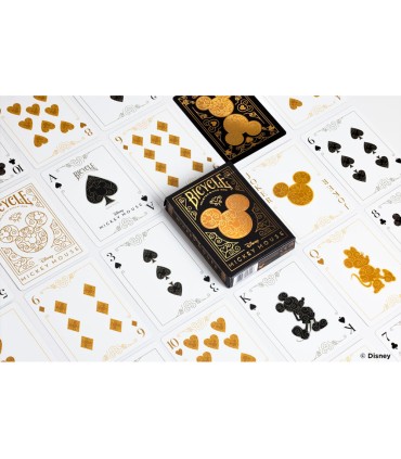 Baraja de cartas bicycle disney black and gold mickey