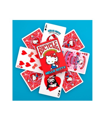 Baraja de cartas bicycle hello kitty 50 aniversario
