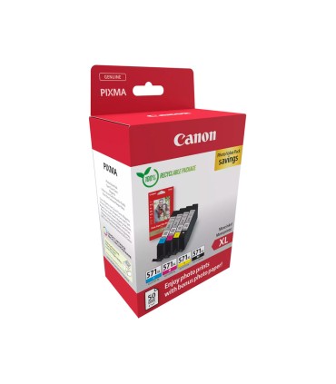 Ink jet canon cli 571xl pixma mg6852 ts6050 ts8050 multipack de 4 unidades negro amarillo cian magenta