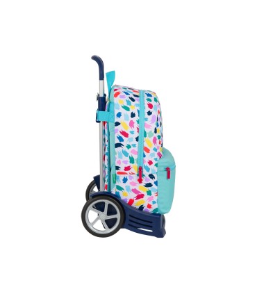 Cartera escolar safta united colors benetton brochitas con carro 300x140x460 mm