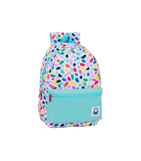 Cartera escolar safta united colors benetton brochitas mochila 300x140x460 mm