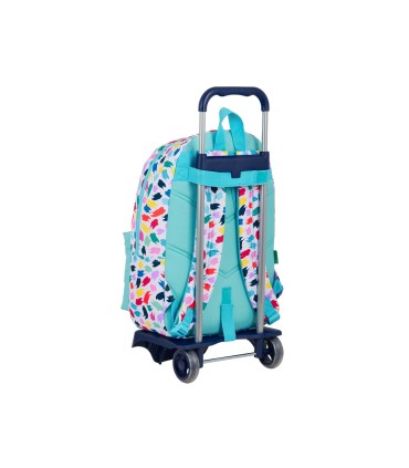 Cartera escolar con carro safta united colors benetton brochitas 300x140x460 mm