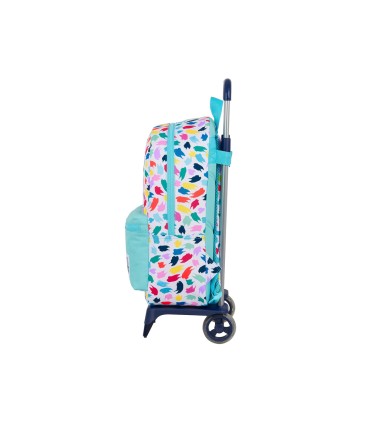 Cartera escolar con carro safta united colors benetton brochitas 300x140x460 mm