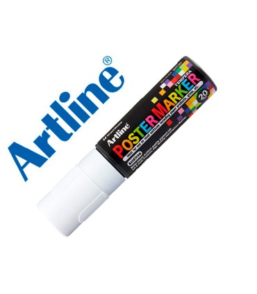 Rotulador artline poster marker epp 20 punta rectangular 20 mm color blanco