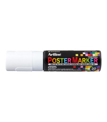 Rotulador artline poster marker epp 20 punta rectangular 20 mm color blanco