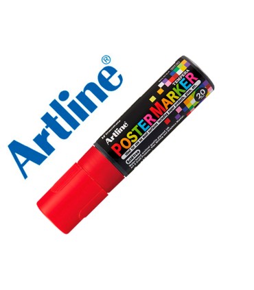 Rotulador artline poster marker epp 20 punta rectangular 20 mm color rojo