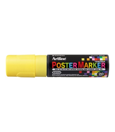 Rotulador artline poster marker epp 20 punta rectangular 20 mm color amarillo fluor