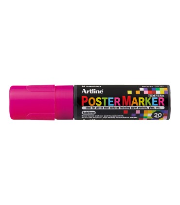 Rotulador artline poster marker epp 20 punta rectangular 20 mm color rosa fluor