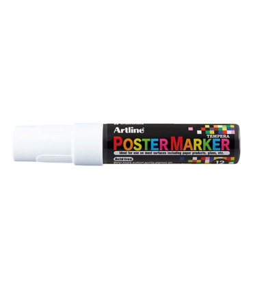 Rotulador artline poster marker epp 12 punta rectangular 12 mm color blanco