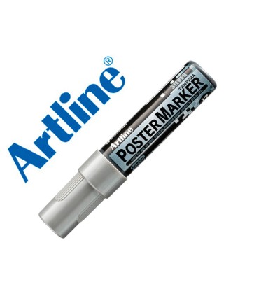 Rotulador artline poster marker epp 12 punta rectangular 12 mm color plata