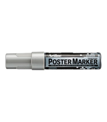 Rotulador artline poster marker epp 12 punta rectangular 12 mm color plata
