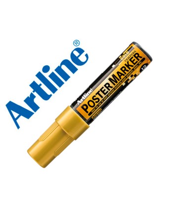Rotulador artline poster marker epp 12 punta rectangular 12 mm color oro