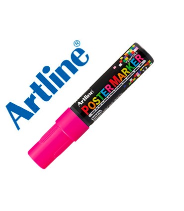 Rotulador artline poster marker epp 12 punta rectangular 12 mm color rosa fluor