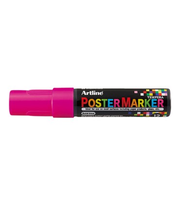 Rotulador artline poster marker epp 12 punta rectangular 12 mm color rosa fluor