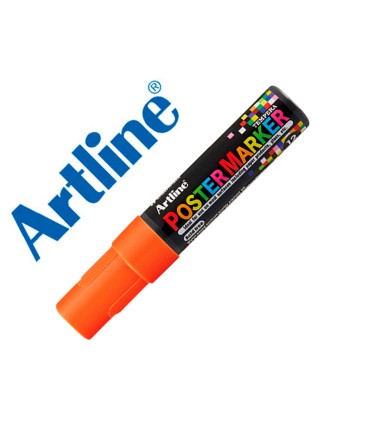 Rotulador artline poster marker epp 12 punta rectangular 12 mm color naranja fluor