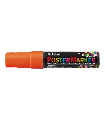 Rotulador artline poster marker epp 12 punta rectangular 12 mm color naranja fluor
