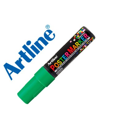 Rotulador artline poster marker epp 12 punta rectangular 12 mm color verde fluor