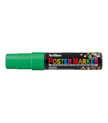 Rotulador artline poster marker epp 12 punta rectangular 12 mm color verde fluor