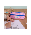 Estuche portatodo milan rectangular 2 cremalleras coleccion 460 since 1918 color rosa