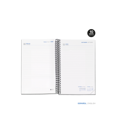 Agenda espiral escolar miquelrius activa octavo dia pagina 25 26 tapa carton forrado rosa