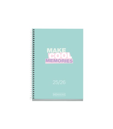 Agenda espiral escolar miquelrius activa octavo dia pagina 25 26 tapa carton forrado verde