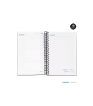Agenda espiral escolar miquelrius activa octavo dia pagina 25-26 tapa carton forrado lila