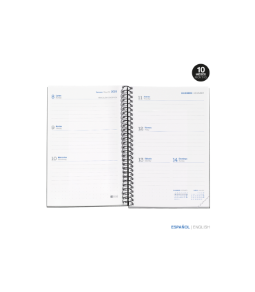 Agenda espiral escolar miquelrius activa octavo semana vista 25 26 tapa carton forrado rosa