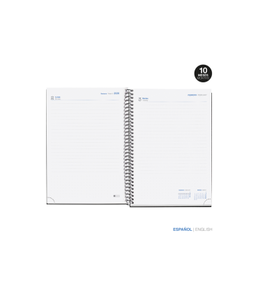 Agenda espiral escolar miquelrius basic din a5 dia pagina 25 26 tapa carton forrado azul marino
