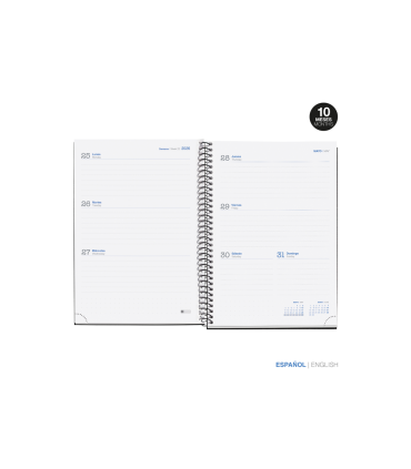 Agenda espiral escolar miquelrius basic din a5 semana vista 25 26 tapa carton forrado rosa